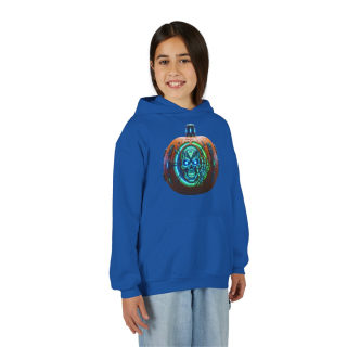 Glowing Cyber Pumpkin Kids Hoodie 43