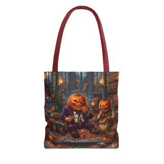 Jack-o'-Lantern Candy Haul Tote Bag | Halloween Pumpkin Scene 4