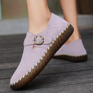Soft Cowhide Leather Slip-On Shoes | British Style Women's 4