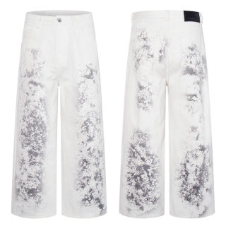 Men's Loose Denim Pants | Street Retro Ink Pattern 5
