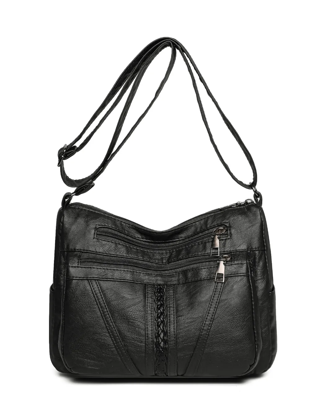 PU Leather Adjustable Strap Shoulder Bag 5