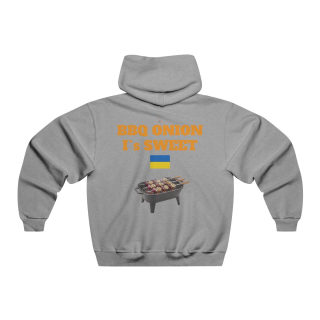BBQ Onion Skewer Hooded Sweatshirt | Grilling Kyiv Ukraine Flag 9
