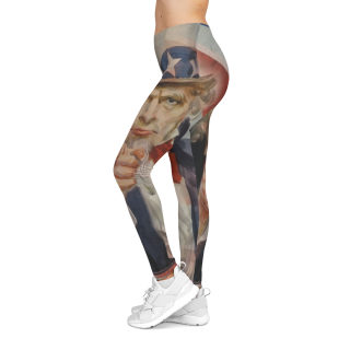 Uncle Sam Pointing leggings | Patriotic American flag all-over print 6