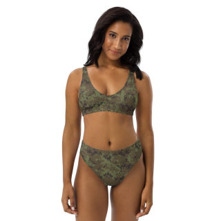 High-waisted bikini, digital green camo 6