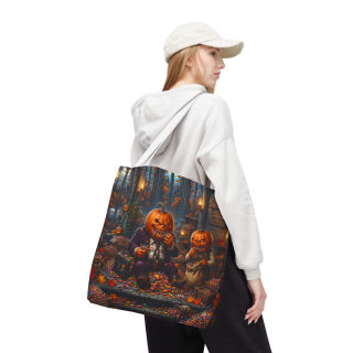 Jack-o'-Lantern Candy Haul Tote Bag | Halloween Pumpkin Scene 69