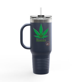 Organic cannabis leaf travel mug, 40oz insulated tumbler 32