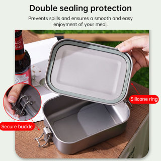 Titanium Lunch Box with Folding Handle | Leak-Proof for Camping & Hiking 3