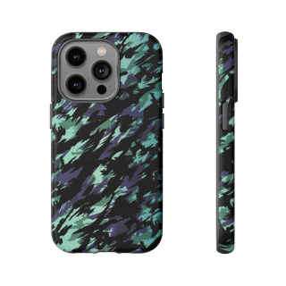 Teal Black Abstract Camo Phone Case 58