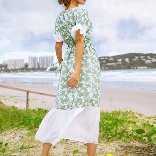 Floral Long Skirt Dress for Women | Slim Flattering Summer Style 3