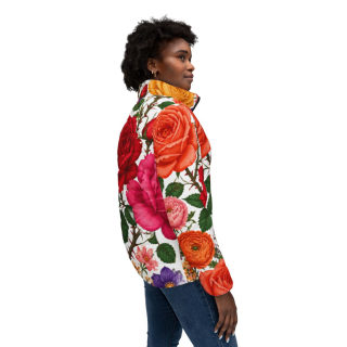 Vintage Rose Floral Puffer Jacket | All-Over Print 6