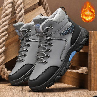 Winter Warm Fleece-Lined High-Top Hiking Snow Boots for Men 5