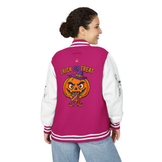 Trick or Treat Jack-o'-Lantern Letterman Jacket | Halloween Varsity Jacket 39