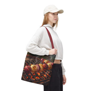 Grilled Vegetable Kabob Tote Bag | BBQ Skewers, Summer Cookout Market Tote 65