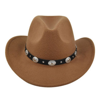 Classic Vintage Cowboy Jazz Hat | Faux Fur Felt Top Hat 6