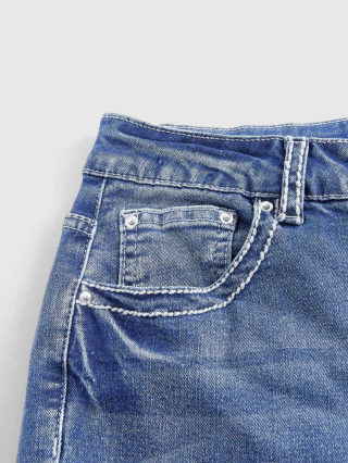 Blue Denim Pants with Embroidery Design | Skinny Fit 4
