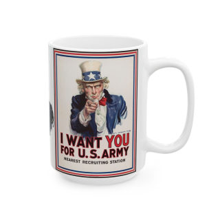 Uncle Sam I Want You Poster Mug | Ceramic Coffee Cup, Patriotic USA Design 8