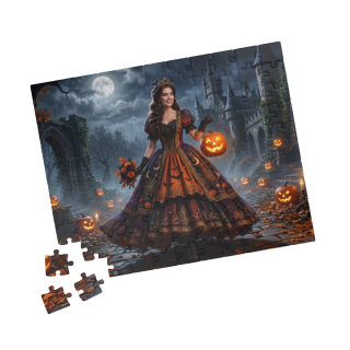 Gothic Pumpkin Lady puzzle 520-piece | Halloween jigsaw puzzle