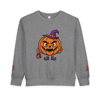 Jack-o'-Lantern Witch Pumpkin Toddler Sweatshirt 4