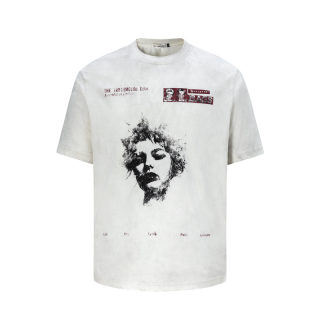 Street Style Face Print Short Sleeve T-Shirt | Abstract Pattern Loose Fit