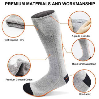 Remote-Control USB-Rechargeable Heated Socks, Unisex 3