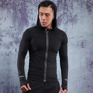 Men's Large Size Running Jacket | Hooded Breathable Quick-Dry Reflective 4