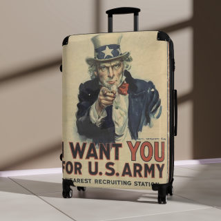 Uncle Sam Want You design Suitcase | Vintage American Poster luggage 12