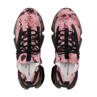 Pink Digital Camo Men's Mesh Sneakers | Athletic Running Shoes 5
