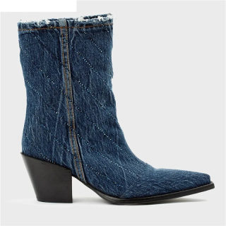 Crystal Cowboy Ankle Boots | Western Style Pointed Toe Women's 4