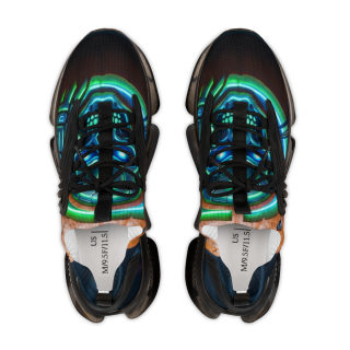 Green Orb Abstract Mesh Sneakers | Athletic Shoes 5