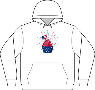 Patriotic cupcake with sparkler hoodie