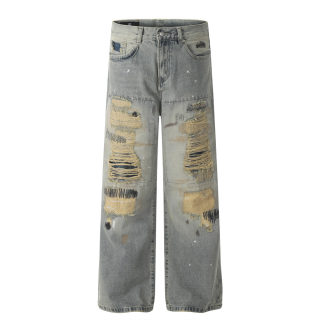 Distressed Patchwork Jeans 5