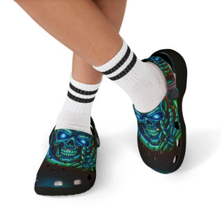Neon Skull Pattern Kid's Clogs 16