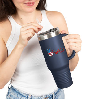 'Merica Peace Hand travel mug, 40oz insulated tumbler 40