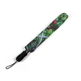 Green Foliage Print Umbrella | Botanical Leaves Rain Umbrella 5