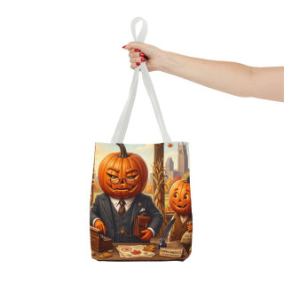 Pumpkin Head Businessmen Tote Bag | Halloween Pumpkin City Illustration 52