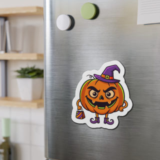 Witch Hat Pumpkin Die Cut Magnet | Halloween Jack-o'-Lantern Sticker Magnet 11