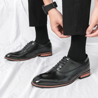 Men's Lace-Up Pointed Business Shoes | Formal Casual Leather Shoes