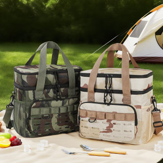 Outdoor Double-Layer Camouflage Cooler Bag | Large Capacity Shoulder Tote