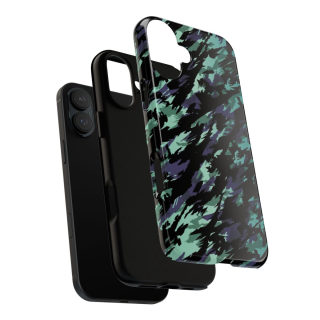 Teal Black Abstract Camo Phone Case 153