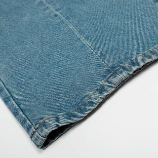 American-Style Washed Multi-Pocket Work Jeans, Wide Leg 4