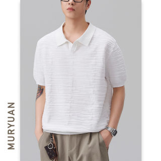 Embroidered Turn-Down Collar Polo Shirt for Men | Japanese Fresh Style 3