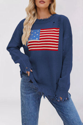Round Neck Independence Day Holiday Sweater | Women's 5