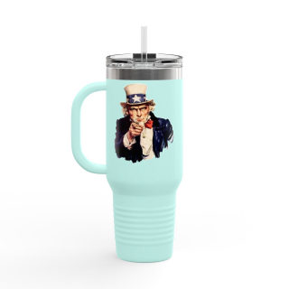 Uncle Sam Pointing Travel Mug | 40oz Insulated Patriotic Tumbler 30