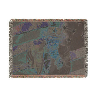 Uncle Sam Pointing Woven Blanket | American Flag Patriotic Throw 9