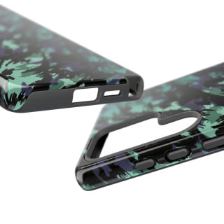 Teal Black Abstract Camo Phone Case 161