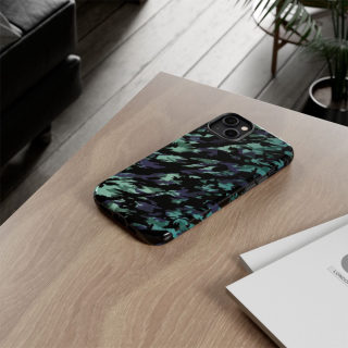 Teal Black Abstract Camo Phone Case 166