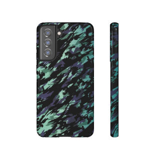 Teal Black Abstract Camo Phone Case 48
