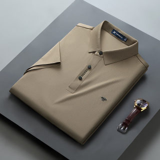 Flip Collar Seamless Short Sleeve T-Shirt for Men | Business Casual 6