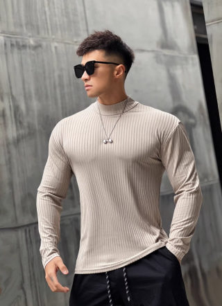 Men's Fall Long Sleeve Quick-Dry Fitted Sport Shirt | Running Basketball 5