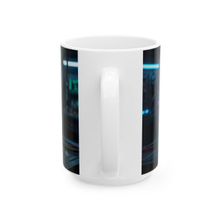 Neon Cyberpunk Pumpkin Skull Mug | Ceramic Coffee Cup 4